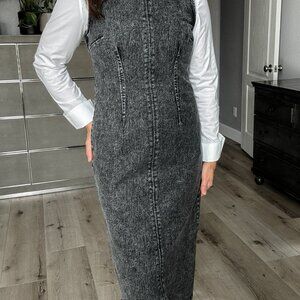 Women's Denim Midi Dress | Sage The Label | Black